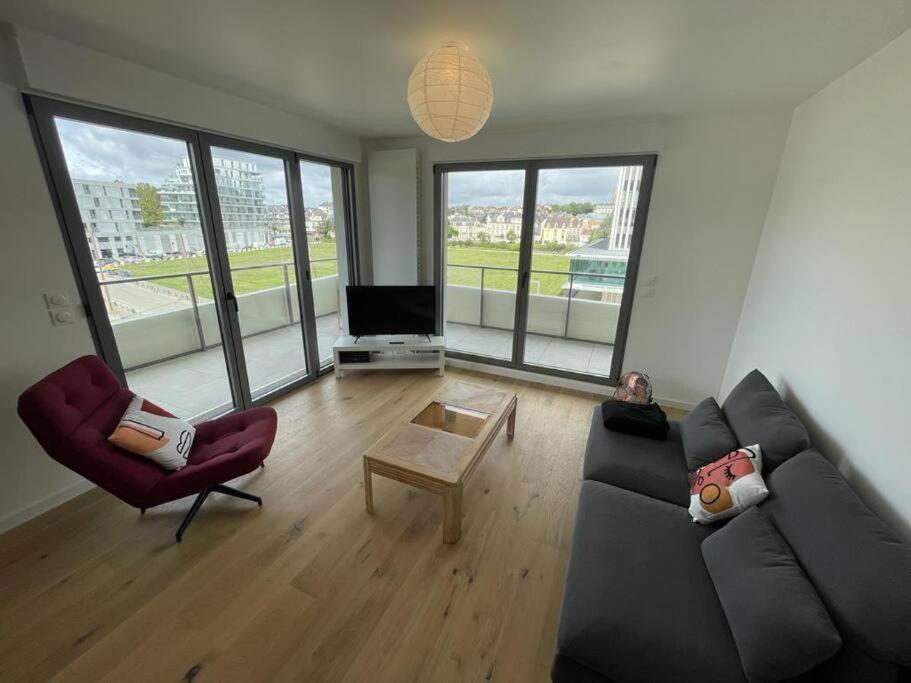 Presqu'Ile, Appartement Neuf Avec Balcon, Salle De Gym Et Parking Caen Exterior foto